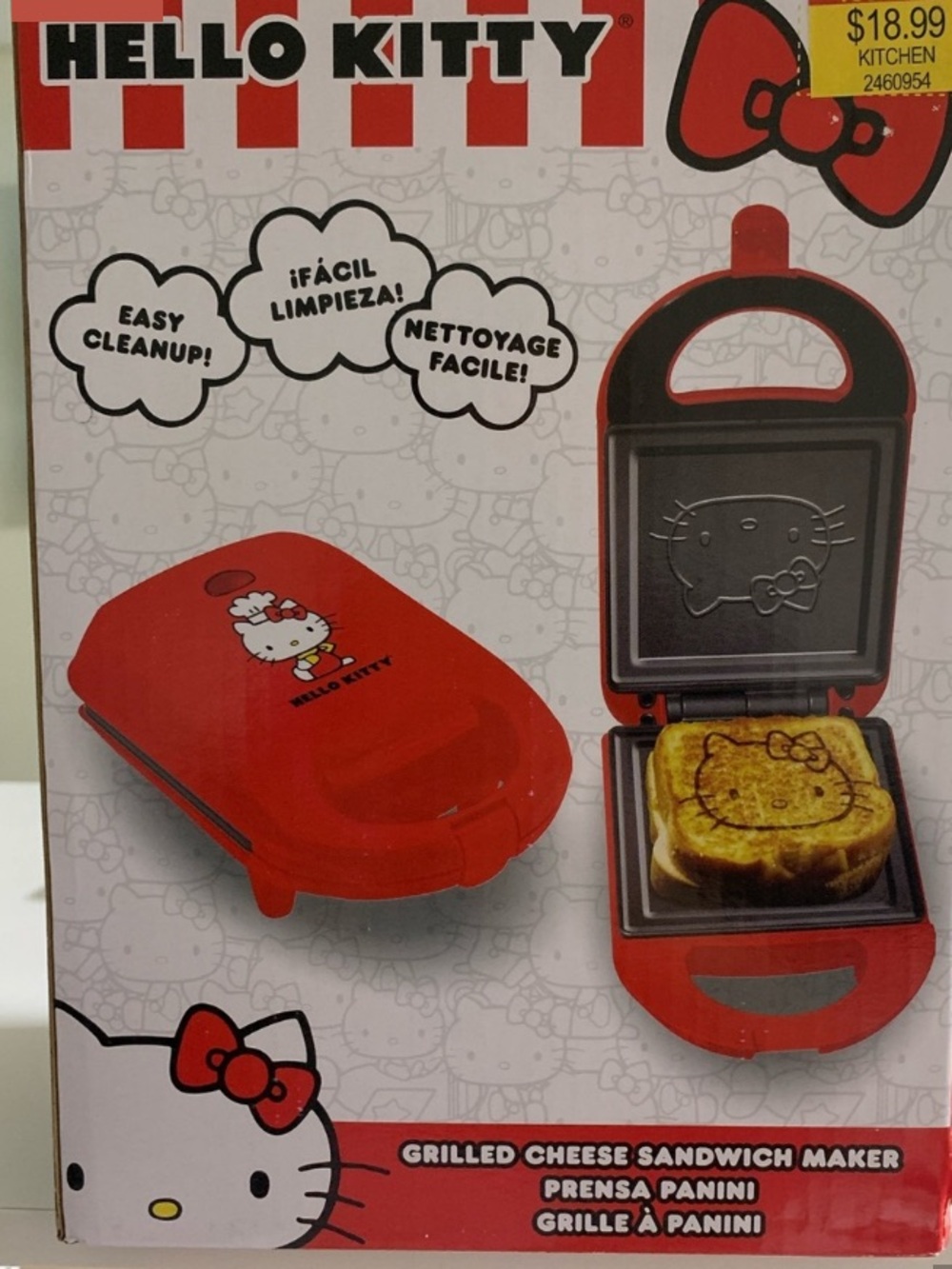 Hello Kitty Red Sandwich Press with Black Interior